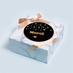 500PCS Kraft Merci French Thank You labels Stickers Envelope Package Seal 1.5″