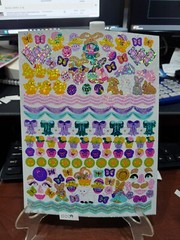 Sandylion sticker sheet vintage 80’s 90’s prismatic glitter 7X9″ Easter egg bunn