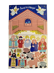 Vintage Sandylion Stickers 1984 Away In A Manger Maxi Activity Sheet Christmas