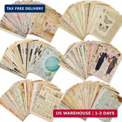 200 Sheets of Vintage Scrapbook Paper, Journaling Scrapbooking Supplies Craft De
