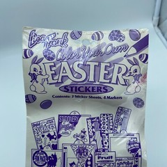 Vtg 90’s Lisa Frank Color Your Own Easter Stickers Bunny Eggs Rainbow