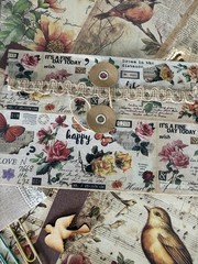 Vintage Bird Ephemera Bundle Junk Journal Kit Cottagecore Nature Scrapbook 69 Pc