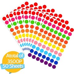 3500 Pieces Dot Stickers, 3/4 inch Color Coding Labels, 10 Color Circle Price St