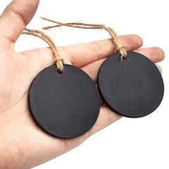 Blackboard Tags,10pcs 5cm Hanging Christmas Chalkboard Tags Mini Two-Sided Bl…