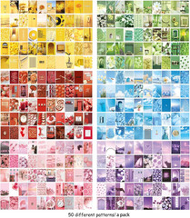 6 Sets 300 Pcs Washi Stickers Set Cute Aesthetic Sticker Book for Journaling, DI