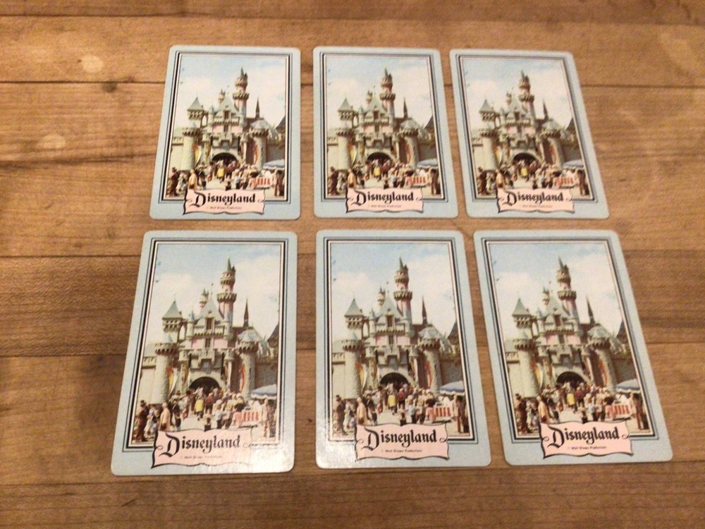 Disneyland Magic Kingdom Cards 6 ATC Swaps/Junk Journals/Scrapbooks/Crafts