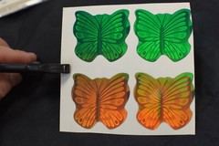 VTG Polaroid 3-D 90’s Hologram Sticker – COLORFUL BUTTERFLY (4) 1.5X1.75″ EA
