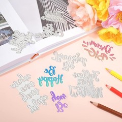 9 Pcs Inspirational Words Metal Cutting Dies for Card Making Scrapbooking DIY
