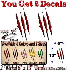 Dinosaur Claw Marks Vinyl Decals – Waterproof 2-Pack for Cars & Walls, 6»x13»