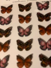 LA PETITES THE PAPER STUDIO 3D BROWN BUTTERFLY STICKERS POP-UP WINGS 18PCS