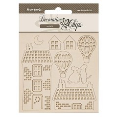 Stamperia Decorative Chips – Family House & Balloons, SCB281