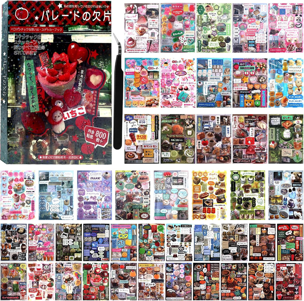 800pcs Kawaii Stickers Book Japanese Korean Scrapbook Journaling Manga Aesthetic