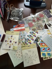 Huge Lot of Scrapbooking Art Supplies Mixed Lot Stickers Tools Paper & More