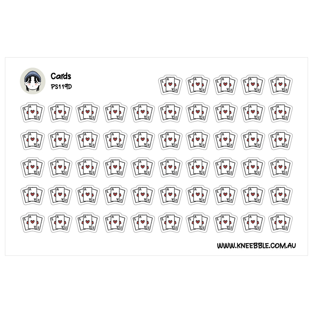 Playing Cards Stickers – Colorful Planner Stickers With Unique Card Designs