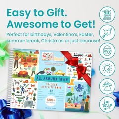 All Around Town 500+ Kids Sticker Book by Cupkin Fun Toddler Travel Activity Col