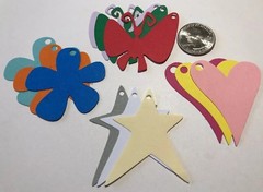 SHAPE TAG Die-Cuts(8pc)Christmas •Flower•Butterfly•Hearts•Stars•Gifts•Labeling