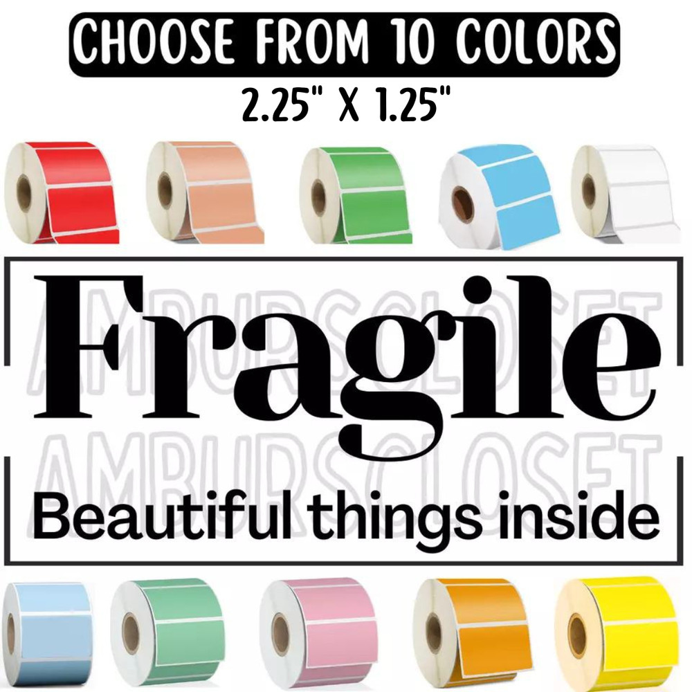 FRAGILE STICKERS WATERPROOF 2.25″ ENVELOPE LABELS SEALS SHIPPING Thermal