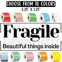 FRAGILE STICKERS WATERPROOF 2.25″ ENVELOPE LABELS SEALS SHIPPING Thermal