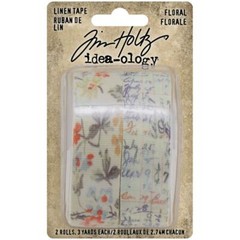 Tim Holtz ~ LINEN TAPE ~ Floral ~ Idea-ology 2 Rolls