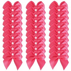 Micomon 50pcs 1.2-Inch Mini Ribbon Bows for Crafts 3/8″ ribbon, Hot.Pink