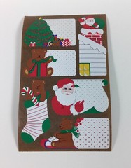 Vtg Sandylion Dated 1990 Rare Teddy Bear Santa Claus Christmas Tree Stickers