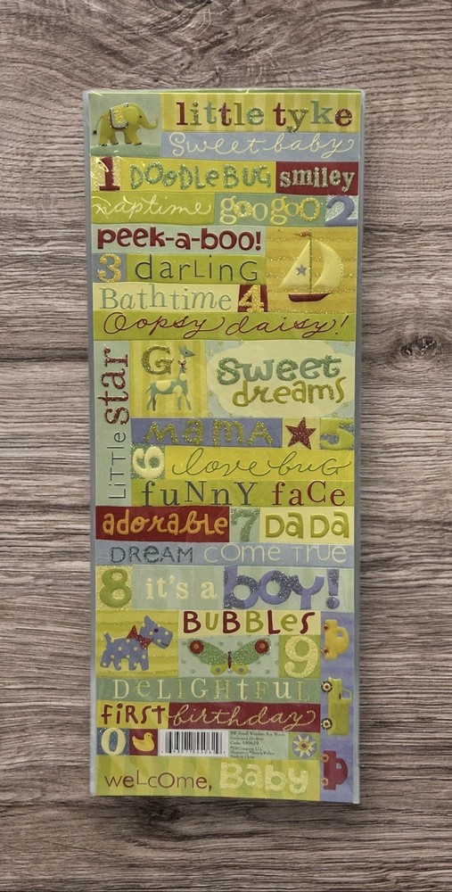 K&Co Baby Boy Embossed Scrapbook Stickers Love Bug Sweet Dreams Adorable NEW