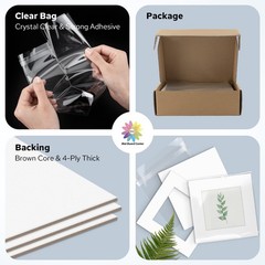 Mat Board Center, Pack of 25 12×12 Photo Mat + Backing + Bag, Pre Cut mat Boa…