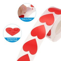 500pcs Red Heart Stickers 1 Inch Self-Adhesive Stickers Label for Shop Home