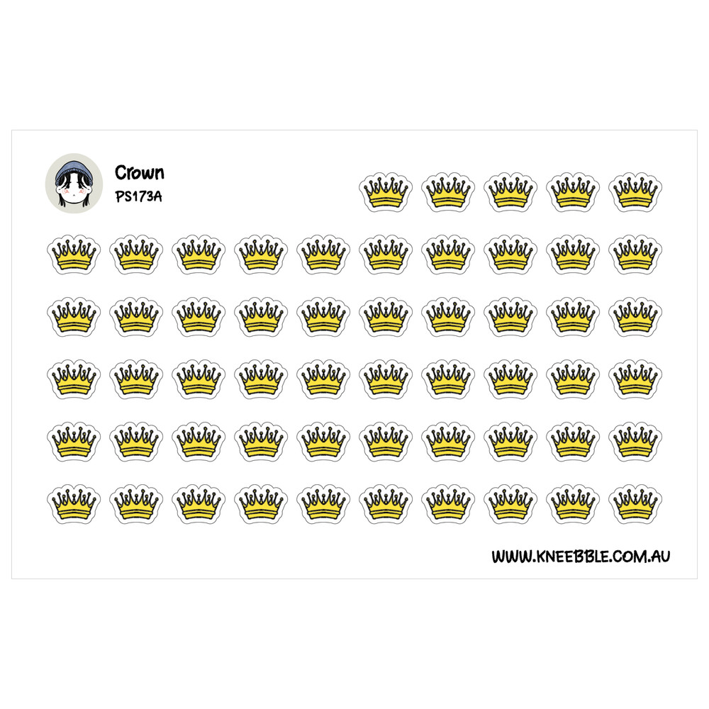 Royal Crown Stickers – Luxury Gold Planner Decals & Regal Embellishments