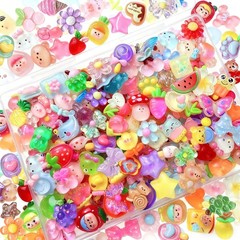 120PCS Mixed Colors Slime Charms Cute 0.6 inch to 1 inch,