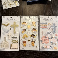 HUGE Lot Sticker Packs & Embellishments Christian Crosses Bible Prayer Journal