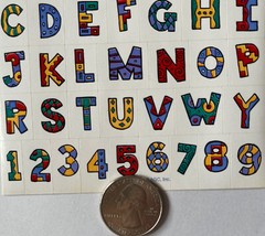 FESTIVE ALPHABET Stickers(58pc)4″x 6″Upper-Case•Letters•Words •Numbers•Monograms