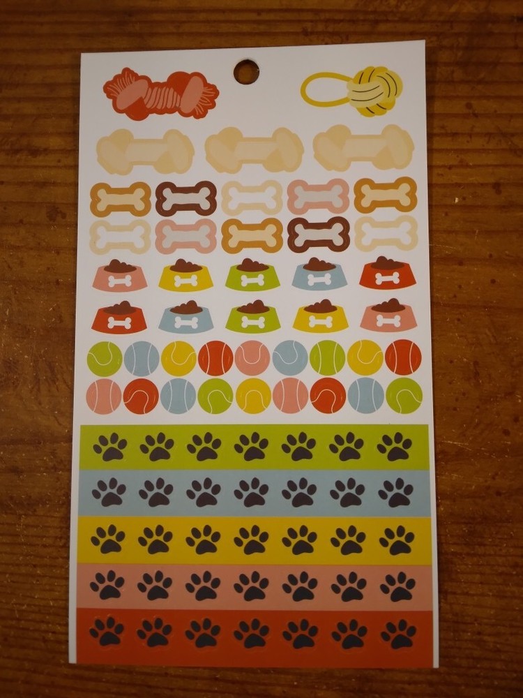 Recollections Planner stickers Dogs Paws Bone Tennis Ball 271351