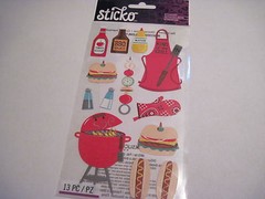 Scrapbooking Crafts Stickers EK Success Sticko King of the Grill Apron BBQ Food