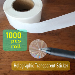 1 Inch Transparent Seal Stickers. 1000 Pcs Holographic Clear Sealing Stickers fo