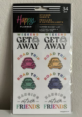Happy Planner «Summer Bucket List» Sticker Sheet 34 Pieces Road Trip Travel New
