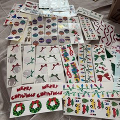 Big Lot Vtg Mrs. Grossman’s Christmas Stickers Metallic Glitter Elf Santa Tree