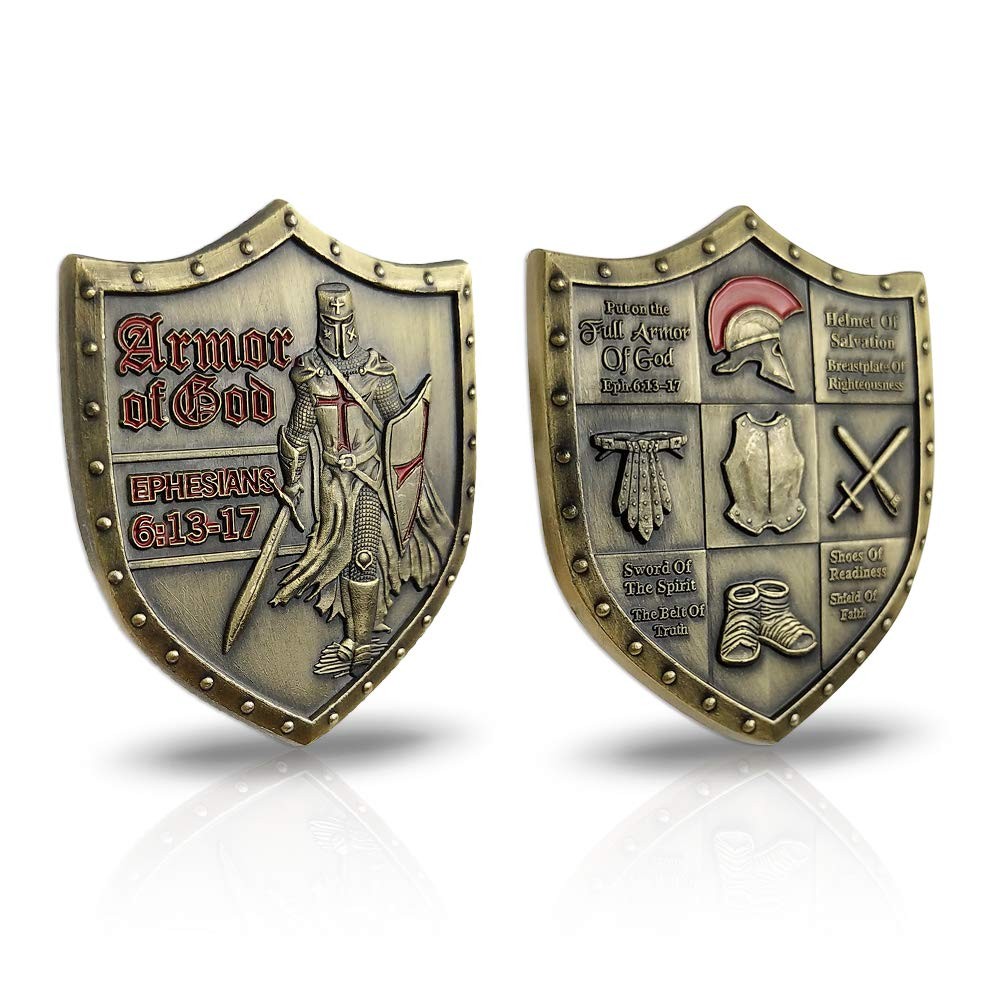 Put On The Whole Armor of God Challenge Coin Eph 6:13-17 3D Commemorative Collec