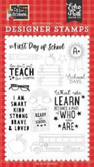 Echo Park Designer ACRYLIC STAMPS FIRST DAY OF SCHOOL STAMP SET