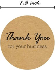 500 1.5″ Round Kraft Thank You Stickers for Small Businesses – USA Made