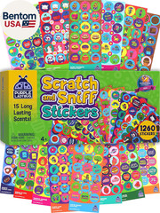 1260 Variety Scratch and Sniff Stickers – 15 Unique Scents – Fun and Motivationa