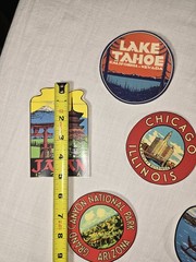 Lot Vintage Style Travel Stickers 7 New Matte 3M Peel Off Popular Destinations