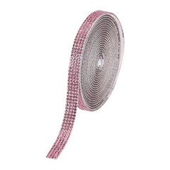 0.35 Inch Self Adhesive Rhinestone Strips 3 Yard for Crafts,Light Purple