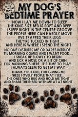 USA Veteran Made Dog Bedtime Prayer Vinyl Print 8.5×11 Rustic Farmhouse Dog Wall