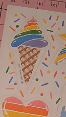 Vintage Hallmark Stickers Rainbows Confetti Heart Star 1 Sheet ONLY w/ Packaging