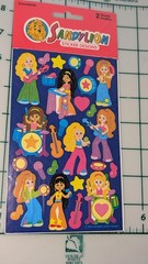 Vintage Sandylion Stickers Girls Rock Band Music Instruments New Pack 2 sheets