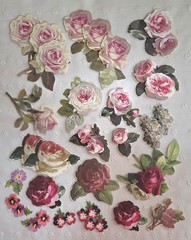 ANNA GRIFFIN UNLABELED LOT 90 FLOWER STICKERS Layered 3D NEW (PA50)