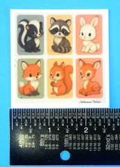 Cute Woodland Animals Colorful Backing Mini Sticker Sheet