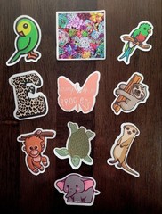 STICKERS UPICK Various Animals Cute Cartoon Vinyl PEEL & STICK