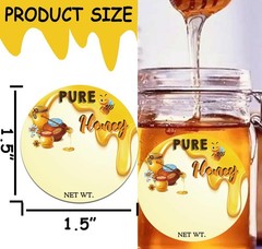 1.5 Inch Bee Thank You Stickers 500 Pcs Honey Jar Labels Self Adhesive